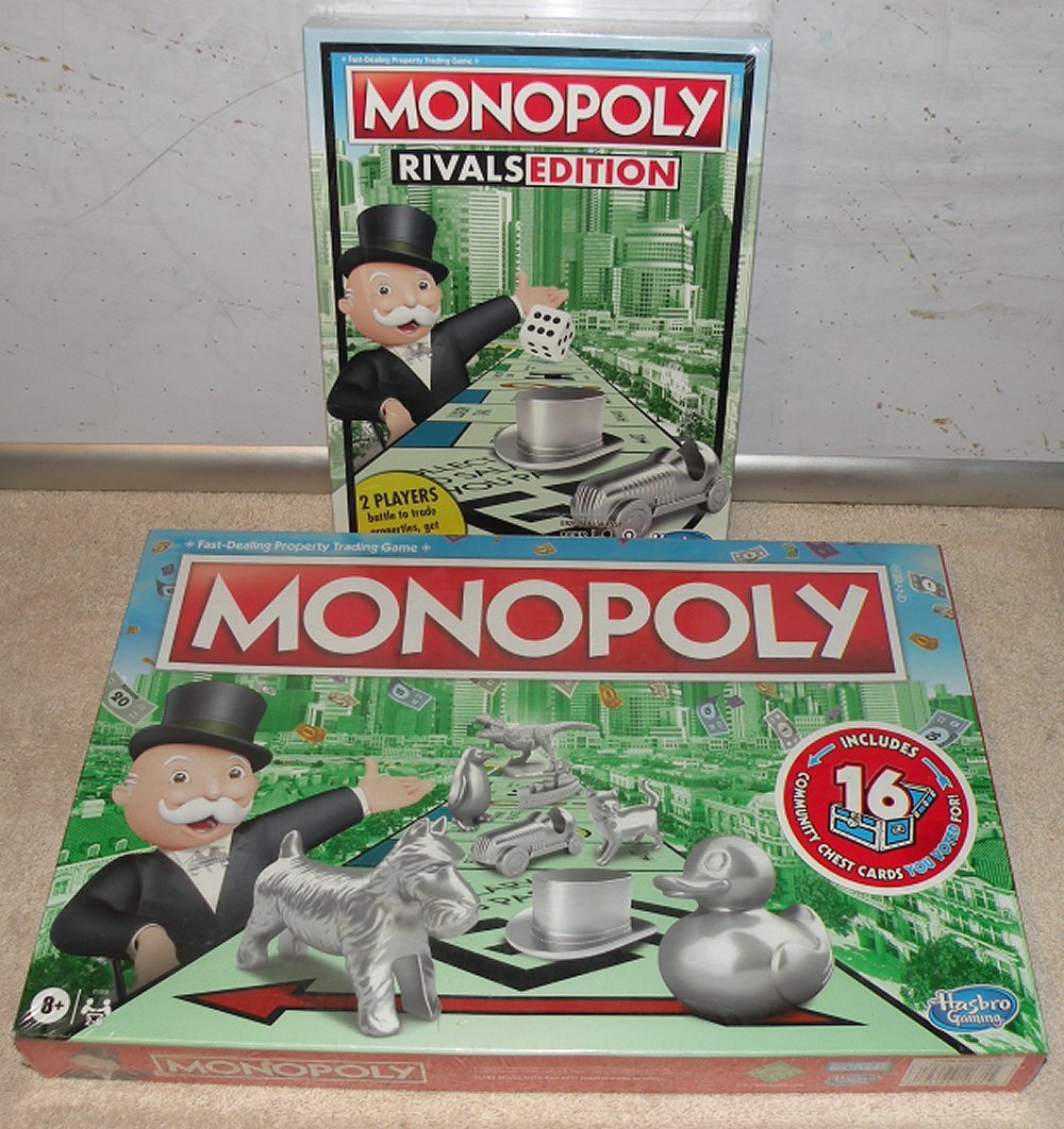 Lot 2 Monopoly And Monopoly Rivals Board Games New Sealed Voted For CC Cards